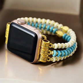 ターコイズハウライトストレッチApple Watchストラップ
