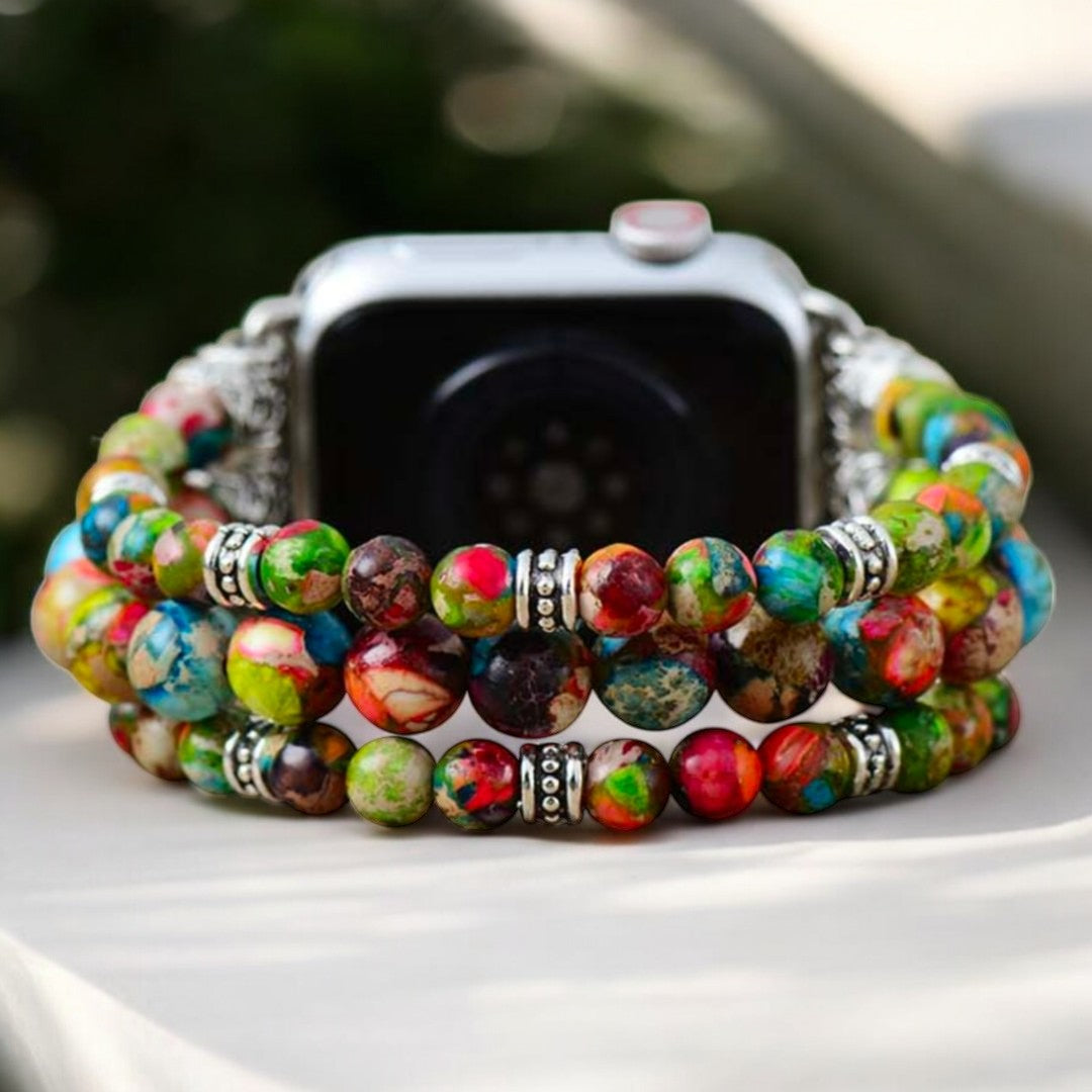 ヴィンヤードジャスパーストレッチApple Watchストラップ