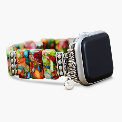 シックなフラワーストレッチApple Watchストラップ
