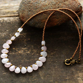 Regal Rose Quartz Necklace - Cape Diablo