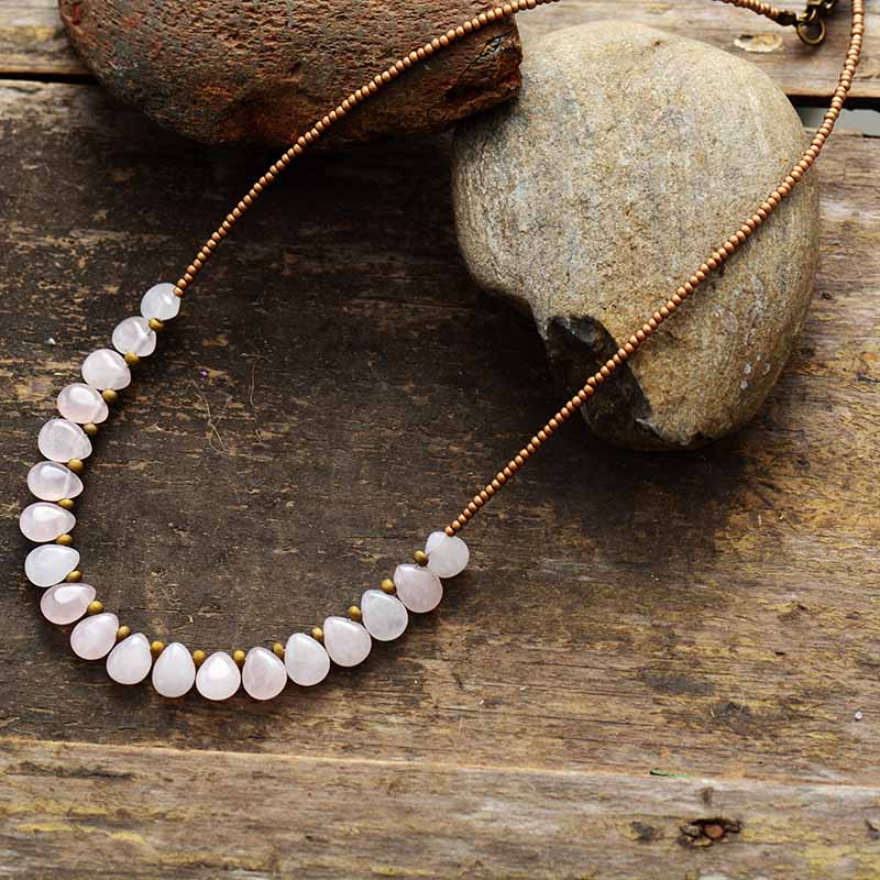 Regal Rose Quartz Necklace - Cape Diablo