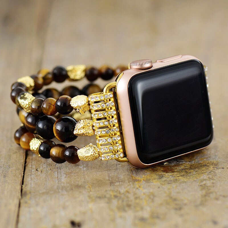 Tiger Eye Gleam Stretch Apple Watch Strap - Cape Diablo