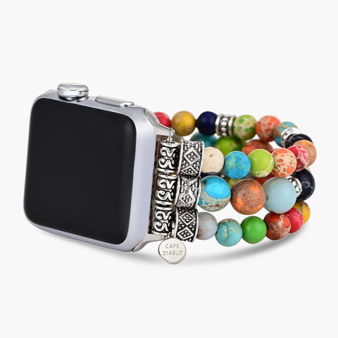 鮮やかなチャクラストレッチApple Watchストラップ